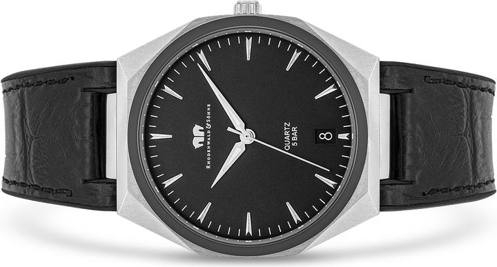 Immagine prodotto Orologio al quarzo da uomo Cooledge in vera pelle/silicone nero - 26519 (Orologio da polso analogico, 42 mm)