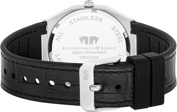 Immagine prodotto Orologio al quarzo da uomo Cooledge in vera pelle/silicone nero - 26519 (Orologio da polso analogico, 42 mm)