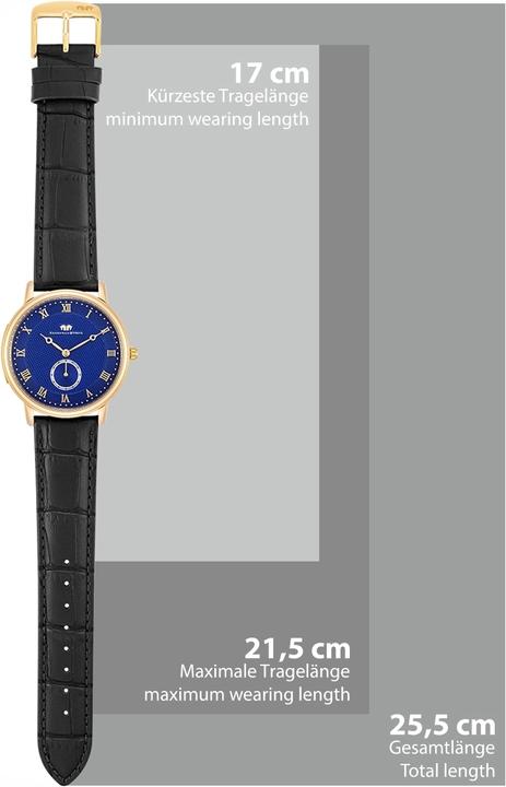 Produktbild Herren Quarzuhr Moonlight Echtleder schwarz - 26513 (Analoguhr, 40 mm)