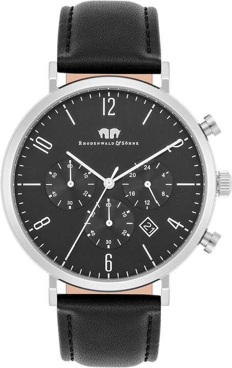 Immagine prodotto Cronografo da uomo Arakon in vera pelle nera - 26531 (Cronografo, 42 mm)