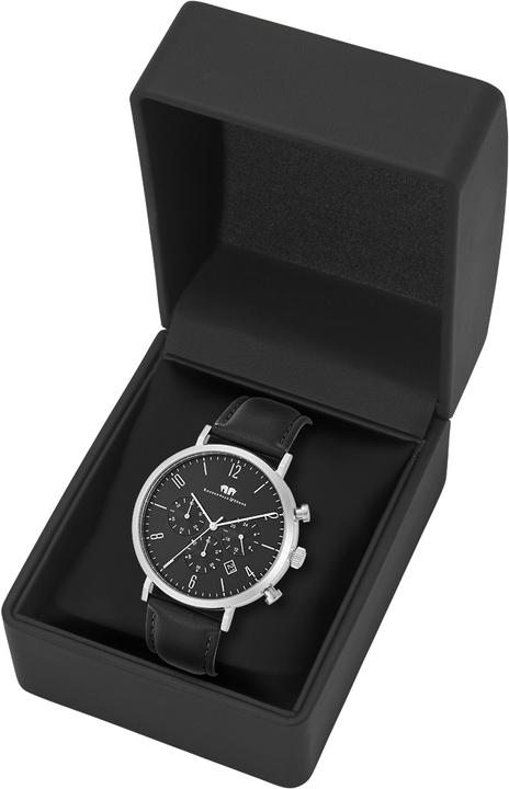 Produktbild Herren Chronograph Arakon Echtleder schwarz - 26531 (Chronograph, 42 mm)
