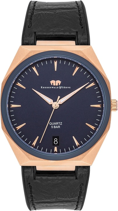 Herren Quarzuhr Cooledge Echtleder/Silikon schwarz - 26521 (Analoguhr, 42 mm)