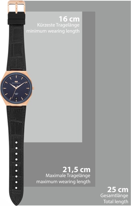 Produktbild Herren Quarzuhr Cooledge Echtleder/Silikon schwarz - 26521 (Analoguhr, 42 mm)
