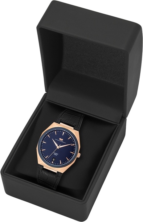 Produktbild Herren Quarzuhr Cooledge Echtleder/Silikon schwarz - 26521 (Analoguhr, 42 mm)