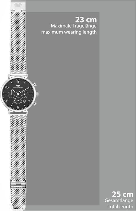 Actual product image Men Chronograph Arakon stainless steel silver - 26533 (Chronograph, 42 mm)