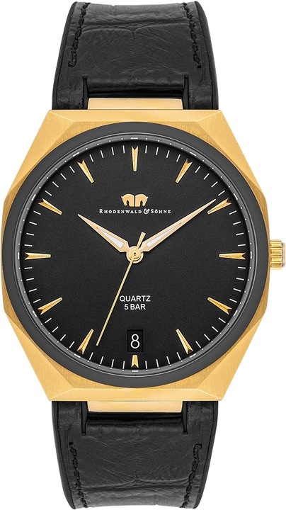 Produktbild Herren Quarzuhr Cooledge Echtleder/Silikon schwarz - 26517 (Analoguhr, 42 mm)