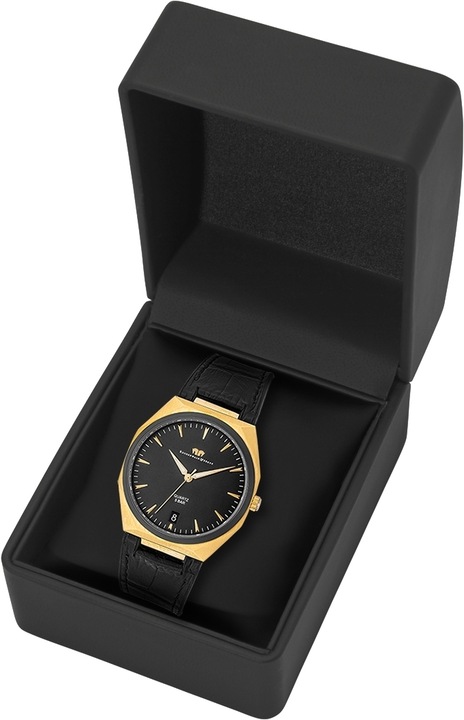 Produktbild Herren Quarzuhr Cooledge Echtleder/Silikon schwarz - 26517 (Analoguhr, 42 mm)