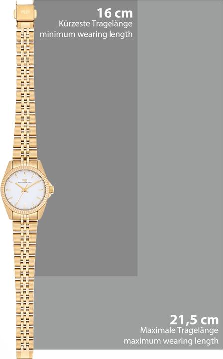 Immagine prodotto Orologio al quarzo da donna Cassina in acciaio inox oro giallo - 26545 (Orologio da polso analogico, 27.50 mm)