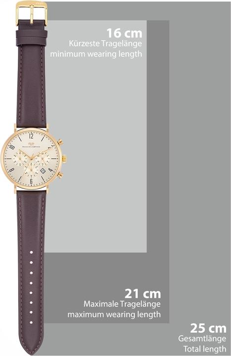 Actual product image Men Chronograph Arakon genuine leather brown - 26535 (Chronograph, 42 mm)