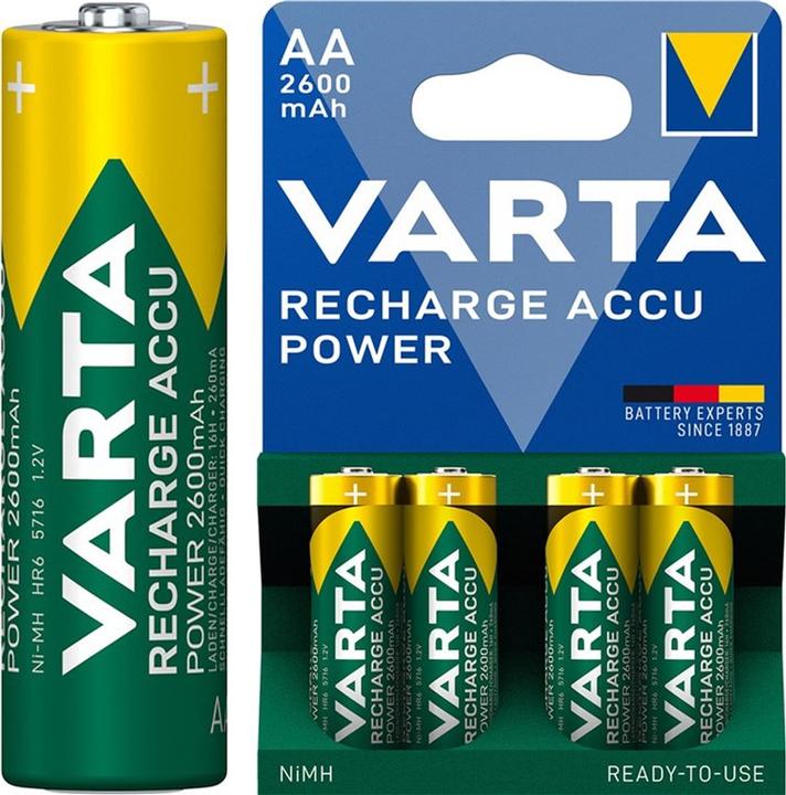 Produktbild Varta Recharge Accu Power (4 Stk., AA / LR6 / LR06 / Mignon / R6 / R14505, 2600 mAh)