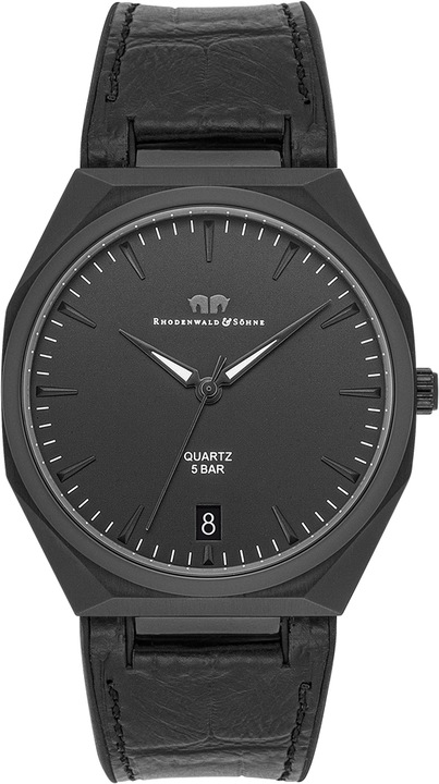Produktbild Herren Quarzuhr Cooledge Echtleder/Silikon schwarz - 26515 (Analoguhr, 42 mm)