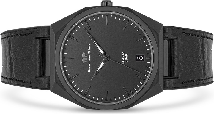 Produktbild Herren Quarzuhr Cooledge Echtleder/Silikon schwarz - 26515 (Analoguhr, 42 mm)