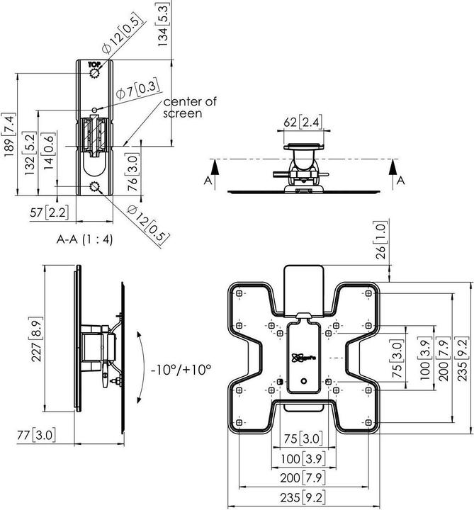 Produktbild Vogels PFW 2020 WALLMOUNT TURN/TILT (Wand, 16 kg, 19" - 43")