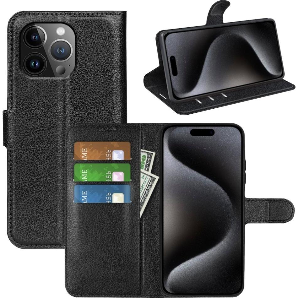 Screenguard Apple iPhone 15 Pro Leather Guard Lederhülle (Apple iPhone 15 Pro), Smartphone Hülle, Schwarz