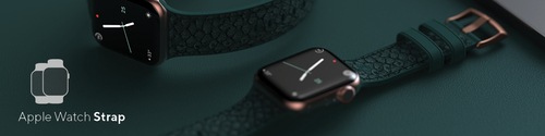 Actual product image Njord Jord Watch Strap For (44 mm, 45 mm, Vegan Leather, Salmon leather, Stainless steel fastener, Apple Watch)