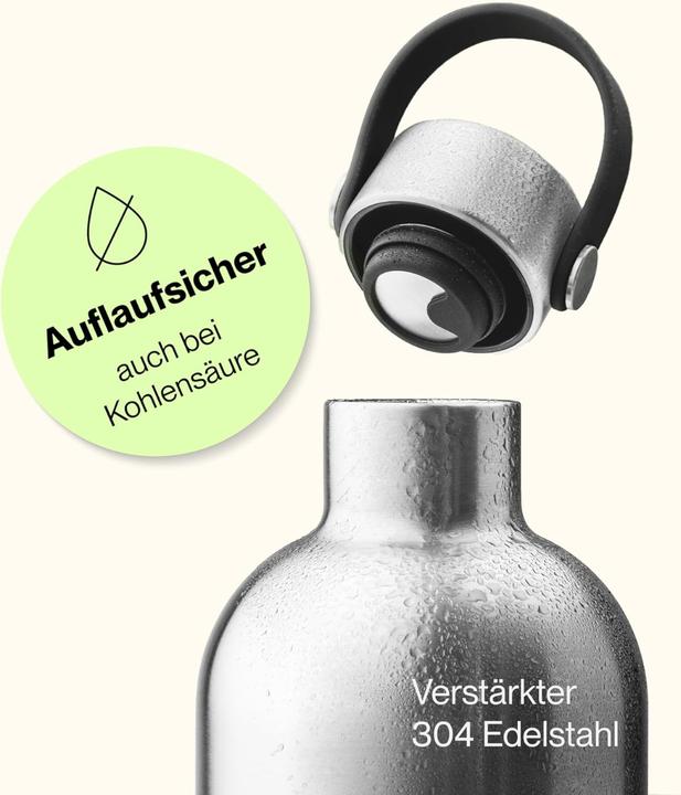 Actual product image noma noma Trinkflasche Edelstahl auslaufsicher 750ml Ice Silver (0.75 l)