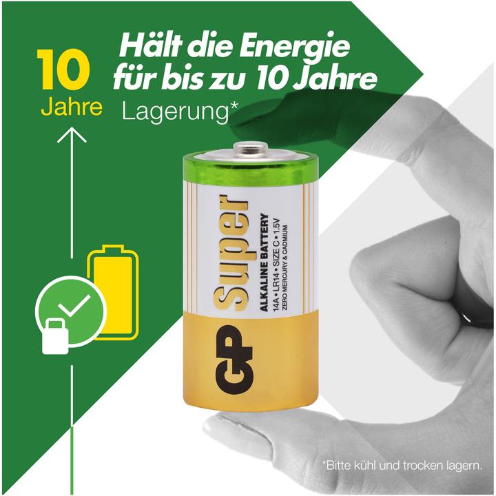 Produktbild GP Batteries C Baby Batterie GP Alkaline Super - 4 Stück (4 Stk., C)