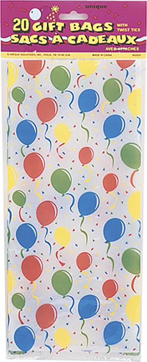 Produktbild Unique Party Cellophan Tüten mit Luftballon (20 Stück)
