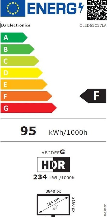 Energie-Label LG OLED65C57LA (65", C5, OLED, 4K, 2025)