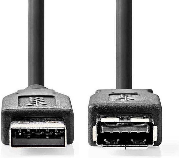 Actual product image Nedis USB cable | USB 3.2 Gen 1 | USB-A male | USB-A female | 5 Gbps | Nickel-plated | 3.00 m | Round (3 m, USB 3.2 Gen 1)