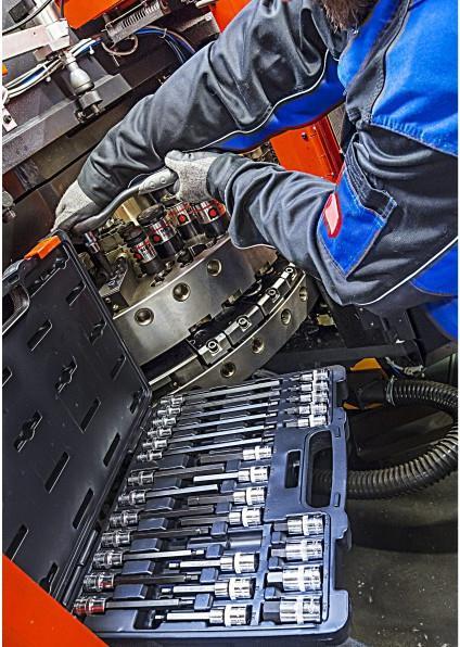 Actual product image Vigor Hexagon socket screwdriver bit set ∙ V1919 ∙ Square 12.5 mm (1/2 inch) ∙ Hexagon socket set ∙ (14 mm, 11 mm, 12 mm, 13 mm, 9 mm, 6 mm, 8 mm, 10 mm, 7 mm, 5 mm)