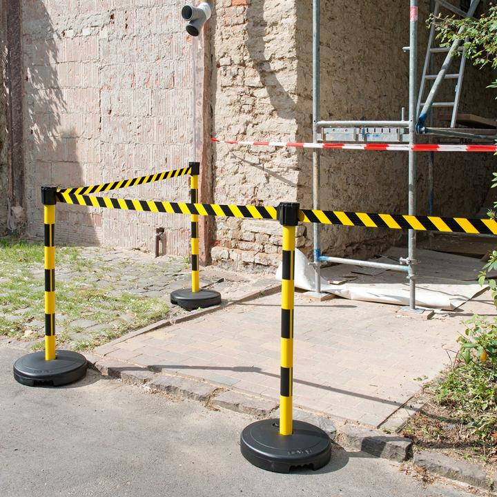 Actual product image Moravia Morion belt warning stand BASIC upper part plastic g-s, height 950 mm
