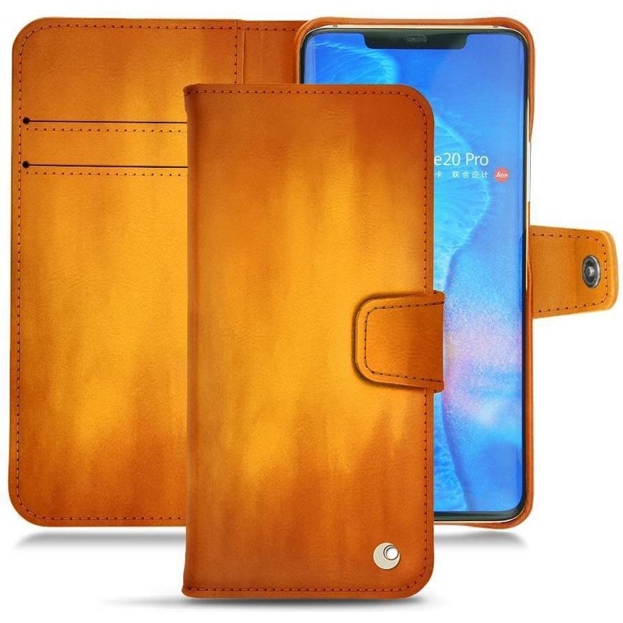 Noreve Lederschutzhülle Wallet (Huawei Mate 20 Pro), Smartphone Hülle, Orange