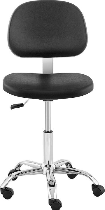 Immagine prodotto Fromm & Starck Sedia da laboratorio - 120 kg - Nero cromato- Altezza regolabile tra 450 e 585 mm