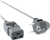 Image du produit Bachmann extension H05VV-F3G1.5 grey CEE 7/7 earthing contact plug C19 0.5m (0.50 m, CEE 7/3, CEE 7/7)