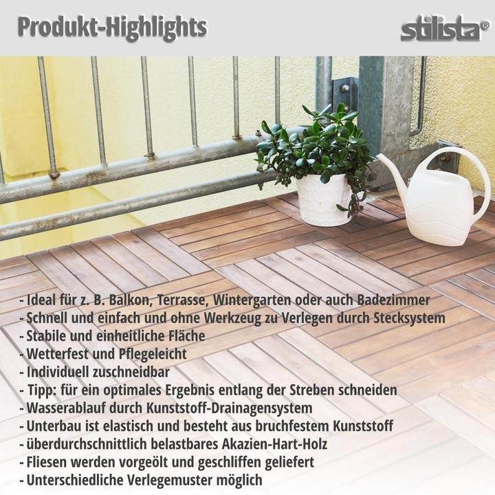 Produktbild Stilista Holzfliesen (55 x, 30 x 30 cm)