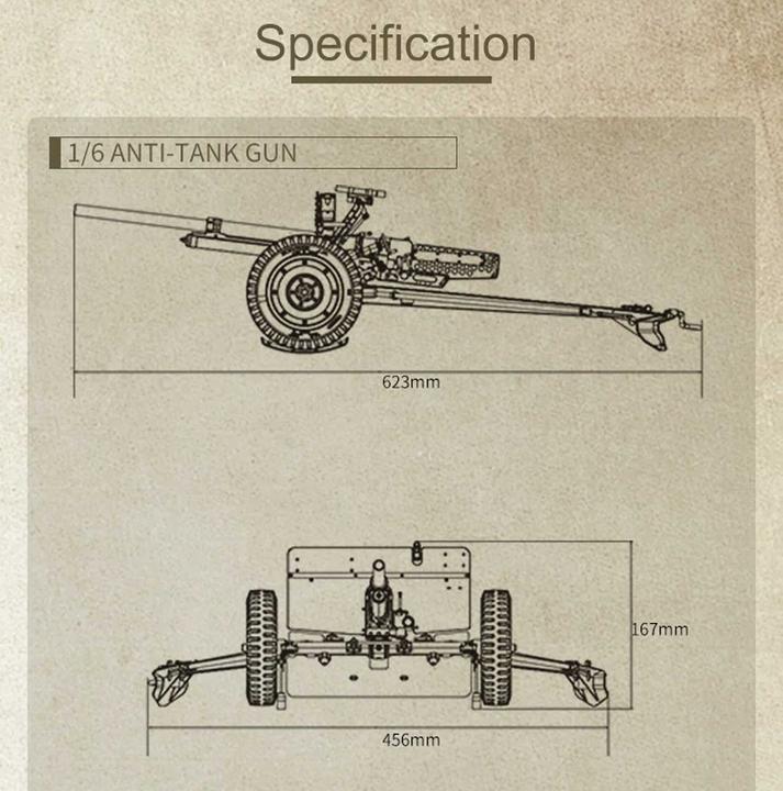 Actual product image RocHobby Trailer Anti-tank gun M3 1:6 (RTR Ready-to-Run)