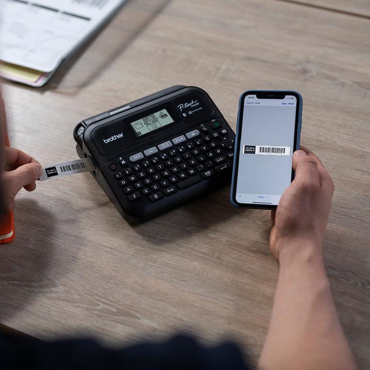 Actual product image Brother Etiqueteuse Bureautique Professionnelle Bluetooth 18mm Avec Mallette De Transport Adaptateur