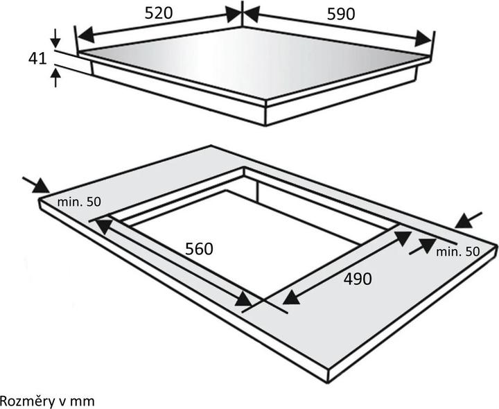 Produktbild Kluge KPV6010B (59 cm, Glaskeramik Kochfeld)