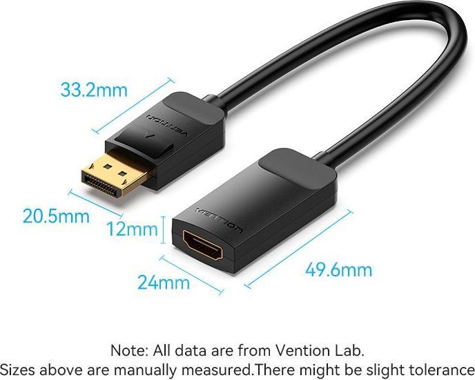 Produktbild Vention DisplayPort – HDMI (0.15 m, DisplayPort)