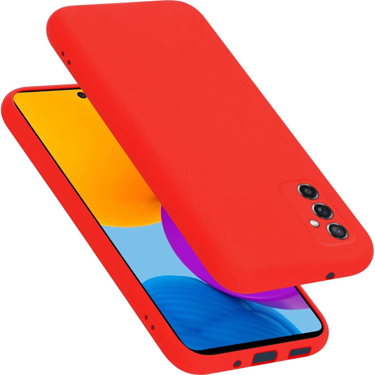 Cadorabo TPU Liquid Silicone Case Hülle für Samsung Galaxy M52 5G (Samsung Galaxy M52 5G), Smartphone Hülle, Rot