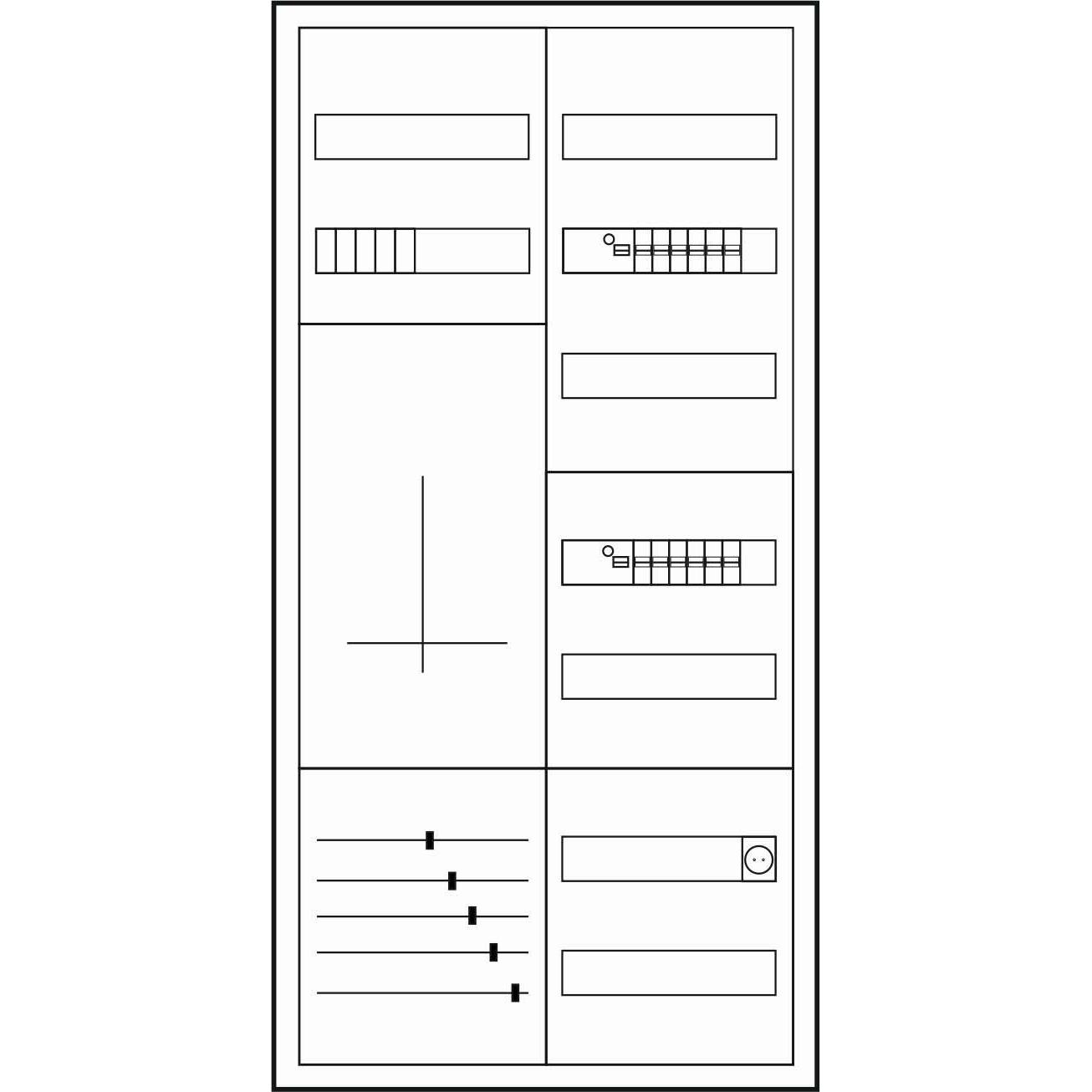 Eaton, Verteilerschrank Zubehör, Zähler-Komplettschrank für 3-Punktbefestigung, Bestückungsvariante A 183235