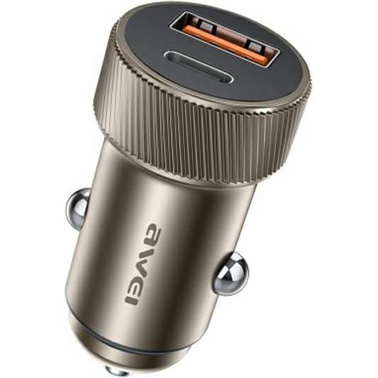 Awei car charger C-857 33W USB+USB-C brown, Adattatore per auto, Marrone