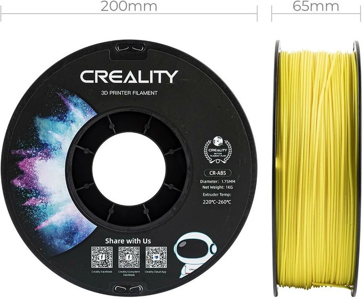 Actual product image Creality ABS yellow (ABS, 1.75 mm, 1000 g, Yellow)