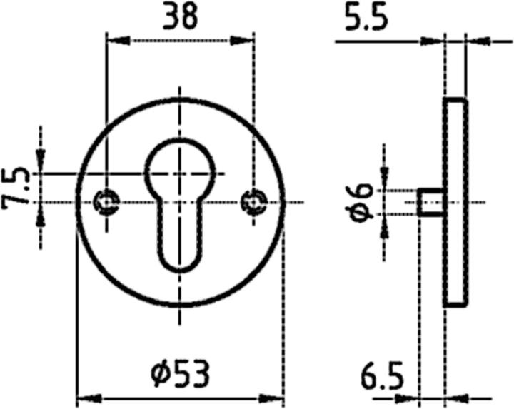 Produktbild Glutz Schlüsselrosetten 5324 C (Türrosette)