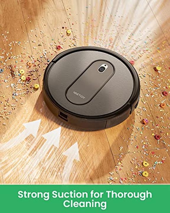 Actual product image Vactidy Aspirapolvere robot con 2800 Pa, 120 min autonomia, comando vocale, per peli animali e tappeti (Robot vacuum)