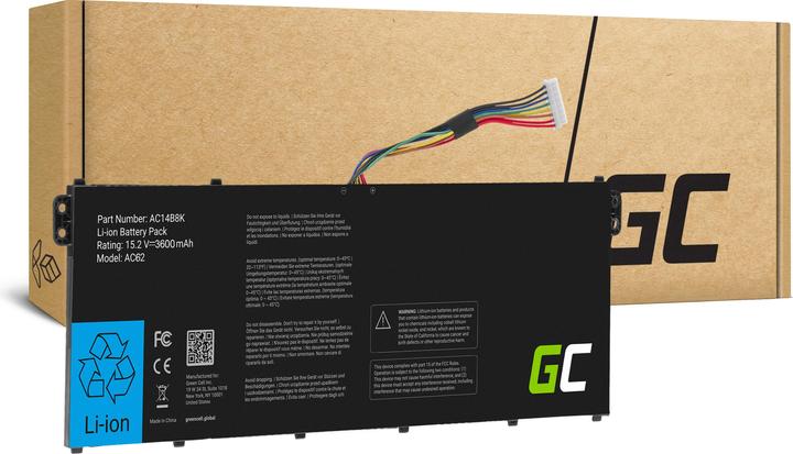 Actual product image GreenCell Cell AC62 Notebook Spare Battery (4 cubicles, 3600 mAh)