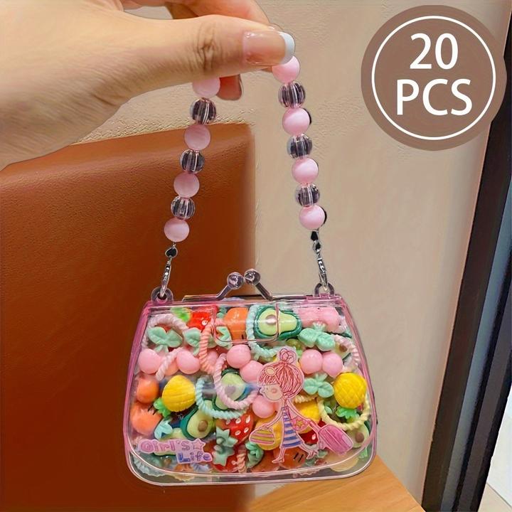 Activity Board 20Pcs Sweet Style Harz Haargummis Set für Jugendliche, gemischte Farbe Pflanze Muster, sortierte (Haargummi Set)