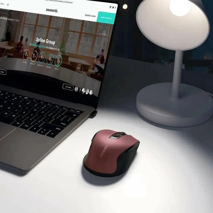 Actual product image Ugreen Mysz Bezprzewodowa mysz MU006 2.4 GHz + Bluetooth 5.0 (czerwona) (Wireless)