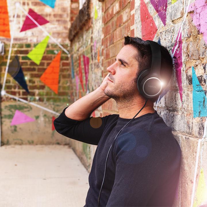 Actual product image LogiLink Stereo headset high quality, with microphone, black Connection: 3.5 mm jack plug, integrated Bed (Cable)