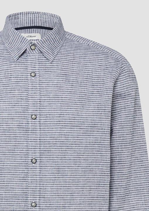 Immagine prodotto s.Oliver Regular Fit: Langarmhemd aus Leinenmix mit Streifen (L)