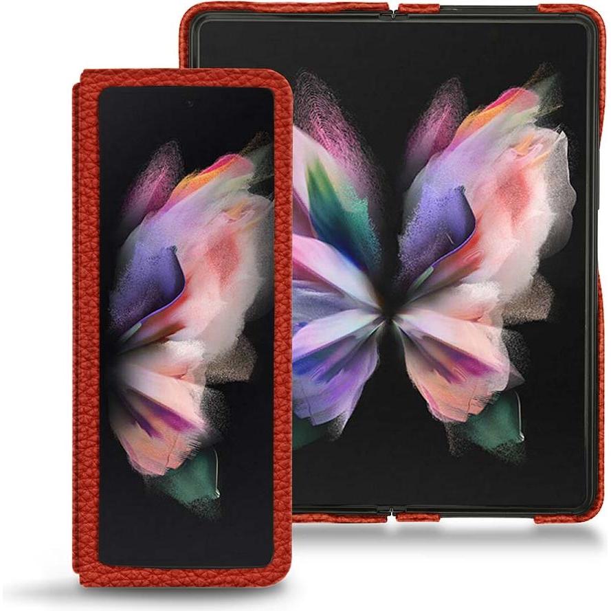 Noreve Lederschutzhülle (Samsung Galaxy Z Fold3), Smartphone Hülle, Orange