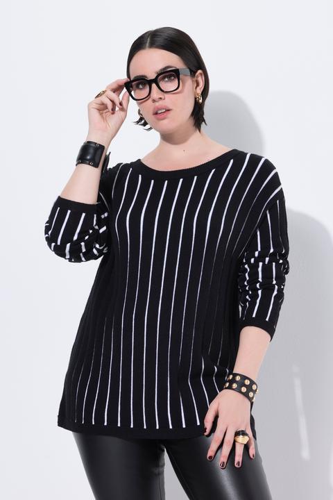 Immagine prodotto Ulla Popken Pullover, Längsstreifen, Slim Fit, Langarm (42, 44)