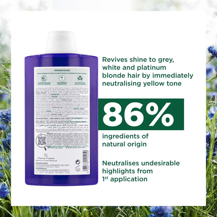 Produktbild Klorane Anti-Gelbstich Shampoo mit BIO-Kornblume (200 ml, Flüssiges Shampoo)