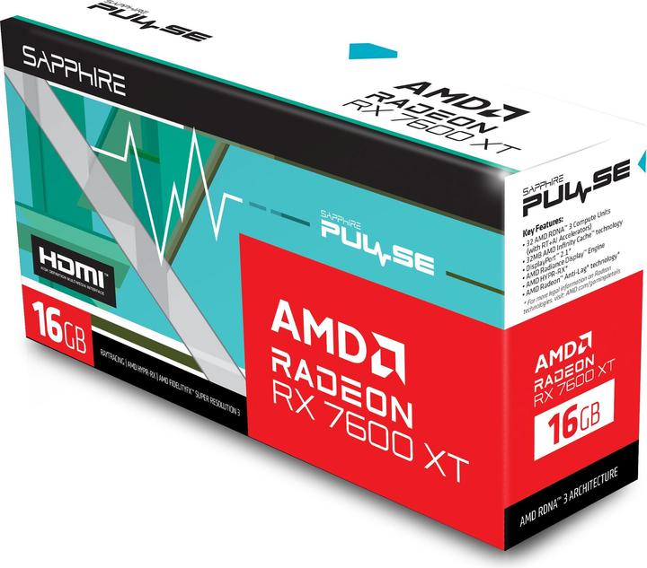 Actual product image Sapphire Pulse AMD Radeon RX 7600 XT (16 GB)