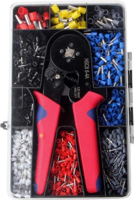 [n]fibrecare Crimpzangen-Set zur Montage von Aderendhülsen im Koffer, 1200-tlg